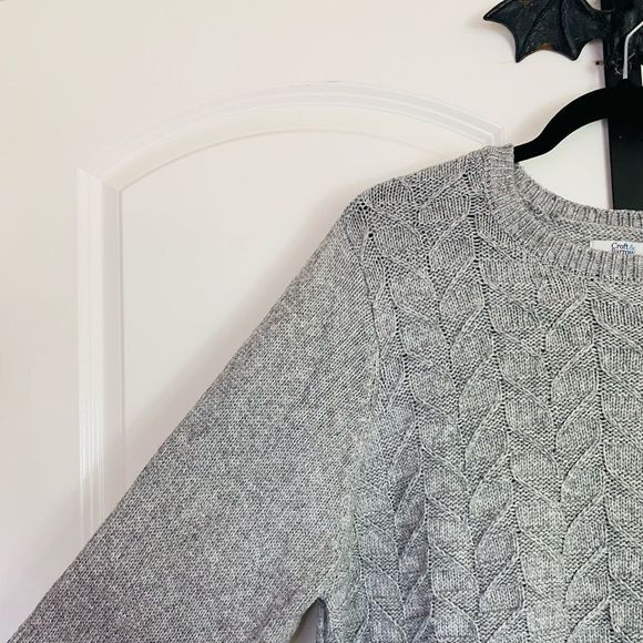 Croft & Barrow Gray Crew Neck Sweater, Textured feel, Stretchy size XXL - Picture 6 of 10